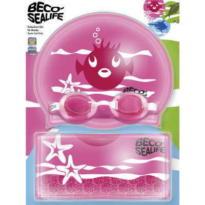 Swim Set II - Kids’ Swim Goggles, Silicone Cap & Bag - Pink 2